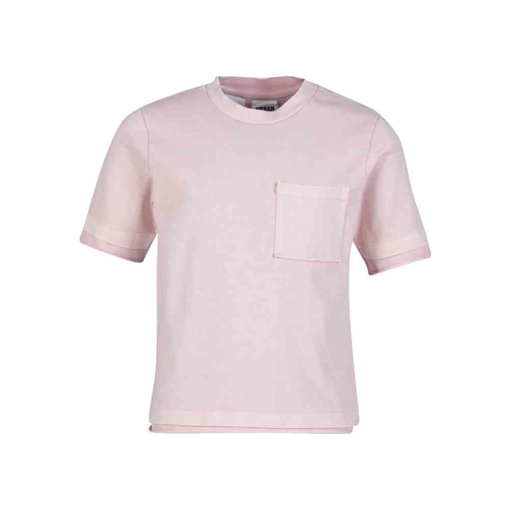Urban Classics - Washed Jersey Boxy Kinder T-shirt - Roze